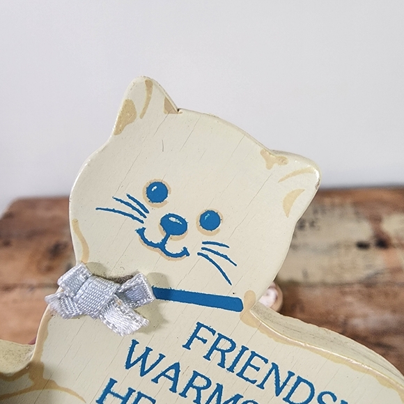 Set of 4 vintage wooden cat magnets - Picture 4 of 10